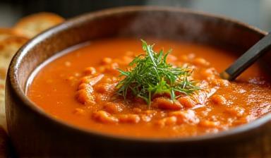 Bowl of hot, comforting daily soup special